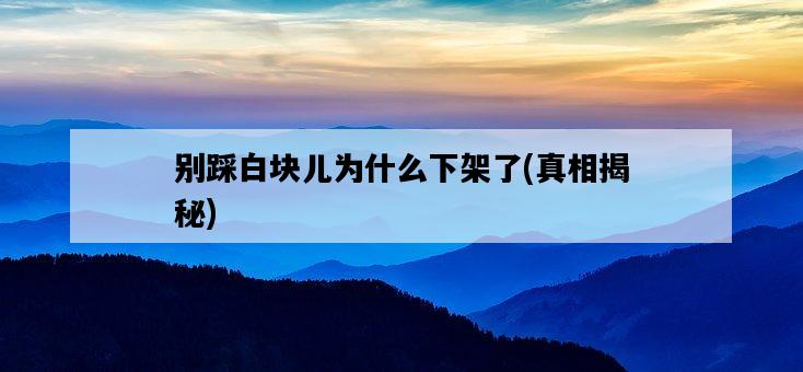 別踩白塊兒為什么下架了，真相揭秘-圖1
