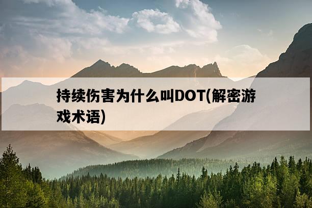 持續傷害為什么叫DOT，解密游戲術語-圖1