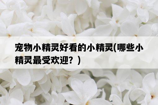 寵物小精靈好看的小精靈，哪些小精靈最受歡迎？-圖1