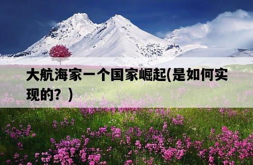 大航海家一個國家崛起，是如何實現的？-圖1