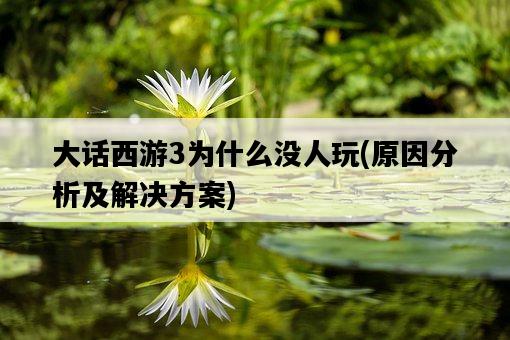 大話西游3為什么沒人玩，原因分析及解決方案-圖1