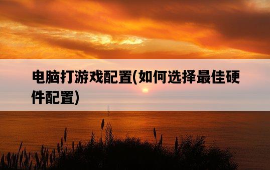 電腦打游戲配置，如何選擇最佳硬件配置-圖1