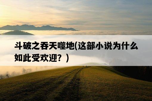 斗破之吞天噬地，這部小說為什么如此受歡迎？-圖1
