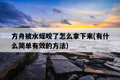 方舟被水蛭咬了怎么拿下來，有什么簡單有效的方法-圖1