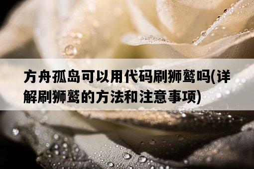 方舟孤島可以用代碼刷獅鷲嗎，詳解刷獅鷲的方法和注意事項-圖1
