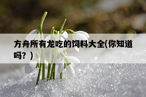 方舟所有龍吃的飼料大全，你知道嗎？-圖1