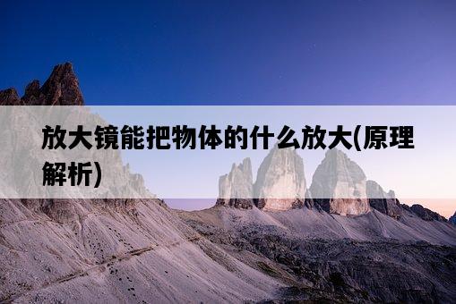 放大鏡能把物體的什么放大，原理解析-圖1