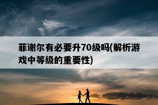 菲謝爾有必要升70級嗎，解析游戲中等級的重要性-圖1
