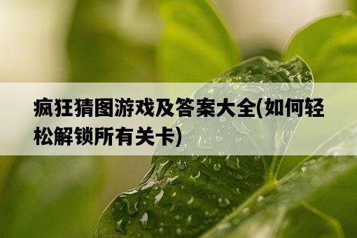 瘋狂猜圖游戲及答案大全，如何輕松解鎖所有關卡-圖1