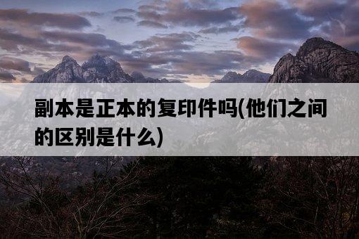 副本是正本的復印件嗎，他們之間的區別是什么-圖1
