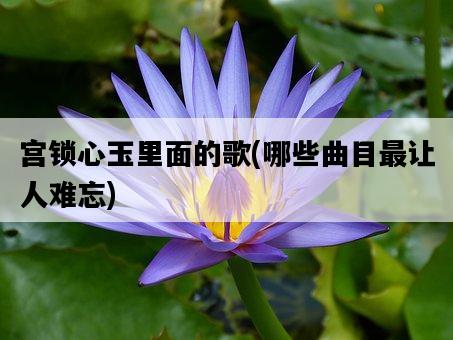 宮鎖心玉里面的歌，哪些曲目最讓人難忘-圖1