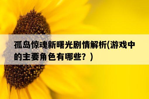 孤島驚魂新曙光劇情解析，游戲中的主要角色有哪些？-圖1