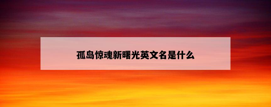 孤島驚魂新曙光英文名是什么-圖1