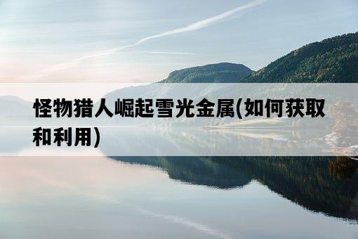 怪物獵人崛起雪光金屬，如何獲取和利用-圖1