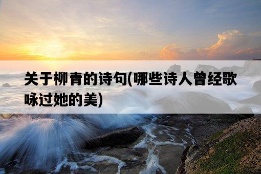 關于柳青的詩句，哪些詩人曾經歌詠過她的美-圖1