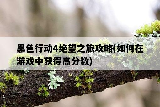 黑色行動4絕望之旅攻略，如何在游戲中獲得高分數-圖1