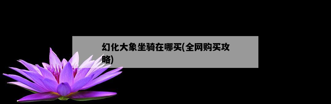 幻化大象坐騎在哪買，全網購買攻略-圖1