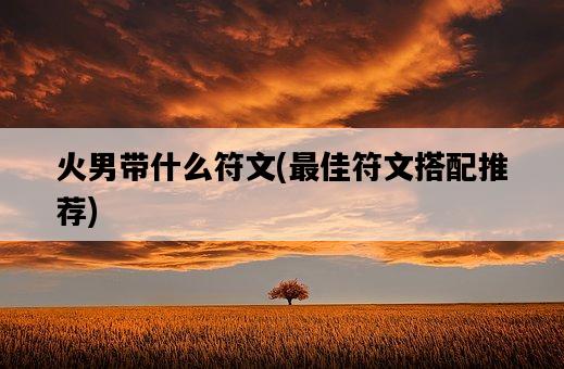 火男帶什么符文，最佳符文搭配推薦-圖1
