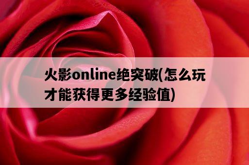 火影online絕突破，怎么玩才能獲得更多經驗值-圖1