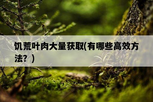 饑荒葉肉大量獲取，有哪些高效方法？-圖1