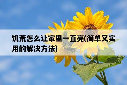 饑荒怎么讓家里一直亮，簡單又實用的解決方法-圖1
