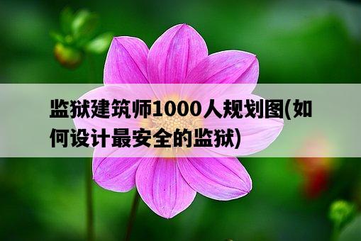 監獄建筑師1000人規劃圖，如何設計最安全的監獄-圖1
