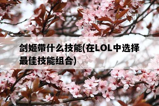 劍姬帶什么技能，在LOL中選擇最佳技能組合-圖1