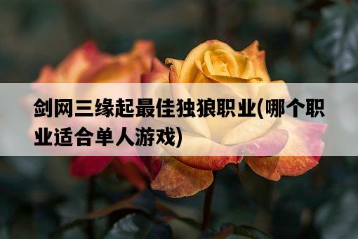 劍網三緣起最佳獨狼職業，哪個職業適合單人游戲-圖1