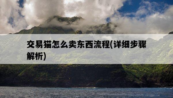 交易貓怎么賣東西流程，詳細步驟解析-圖1