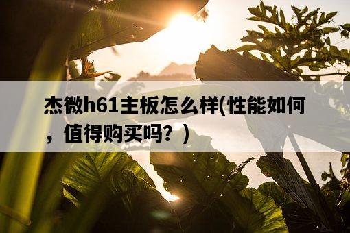 杰微h61主板怎么樣，性能如何，值得購買嗎？-圖1