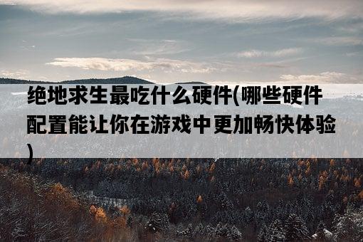 絕地求生最吃什么硬件，哪些硬件配置能讓你在游戲中更加暢快體驗-圖1