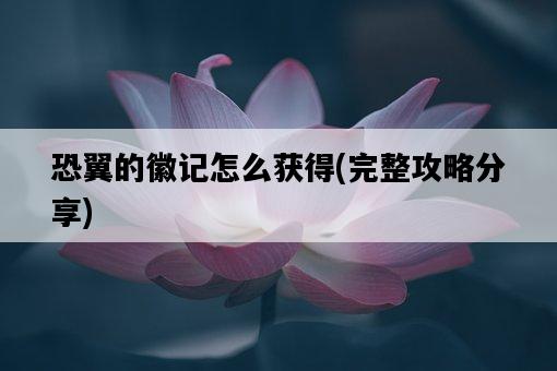 恐翼的徽記怎么獲得，完整攻略分享-圖1