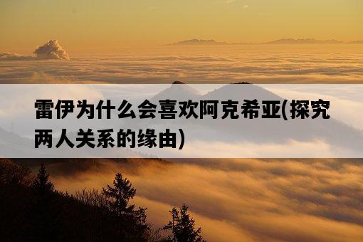 雷伊為什么會喜歡阿克希亞，探究兩人關系的緣由-圖1