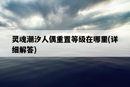 靈魂潮汐人偶重置等級在哪里，詳細解答-圖1