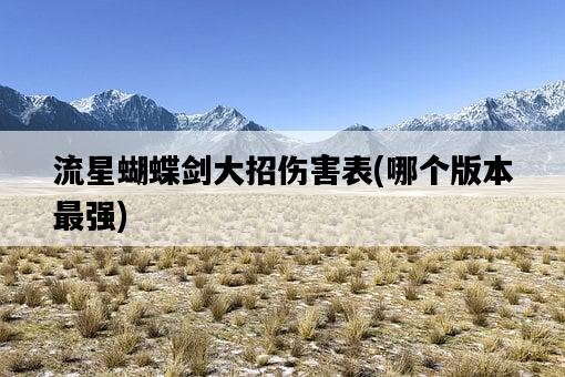 流星蝴蝶劍大招傷害表，哪個版本最強-圖1