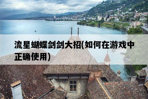 流星蝴蝶劍劍大招，如何在游戲中正確使用-圖1