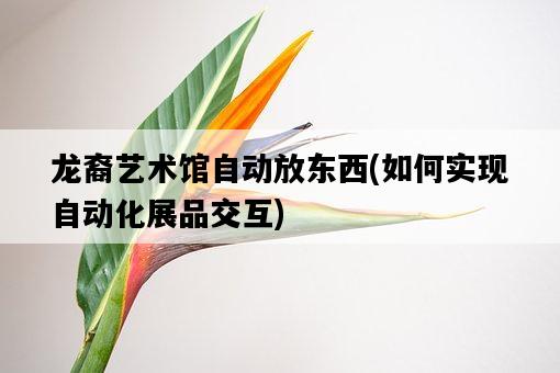 龍裔藝術館自動放東西，如何實現自動化展品交互-圖1