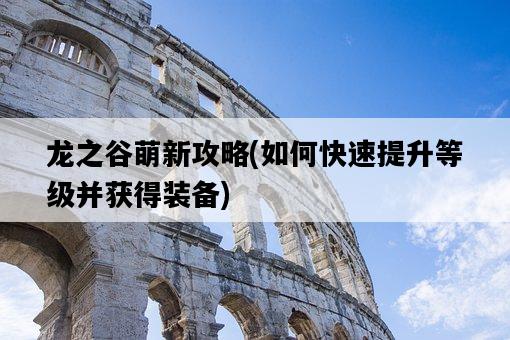 龍之谷萌新攻略，如何快速提升等級并獲得裝備-圖1