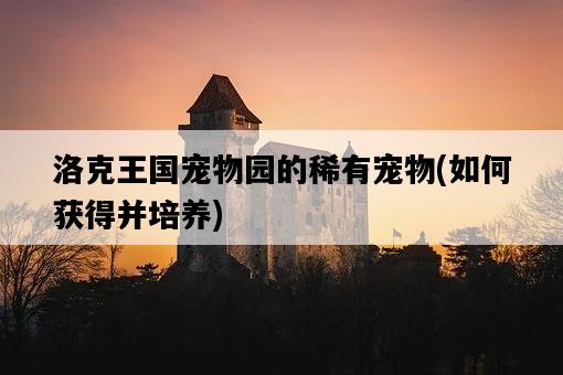洛克王國寵物園的稀有寵物，如何獲得并培養-圖1