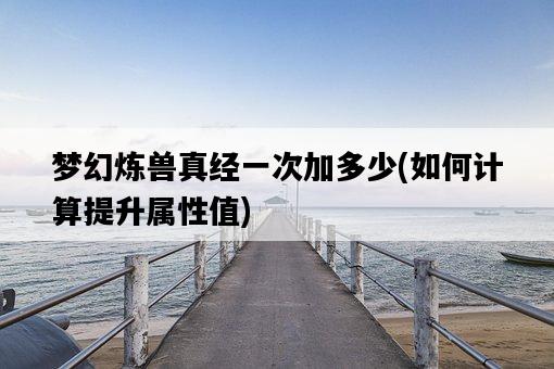 夢幻煉獸真經一次加多少，如何計算提升屬性值-圖1