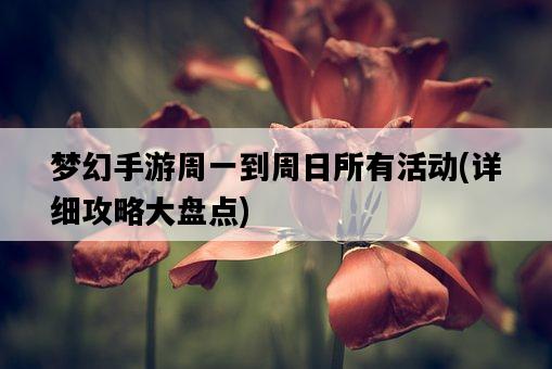 夢幻手游周一到周日所有活動，詳細攻略大盤點-圖1