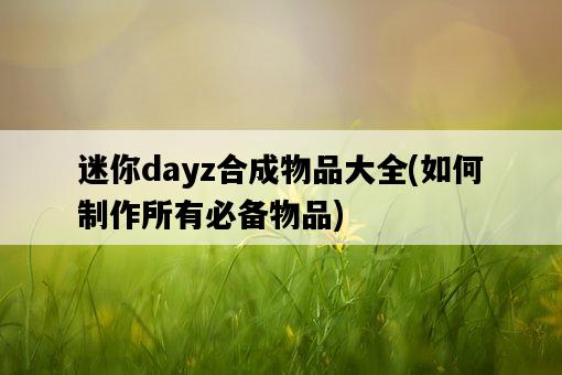 迷你dayz合成物品大全，如何制作所有必備物品-圖1