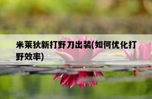 米萊狄新打野刀出裝，如何優化打野效率-圖1