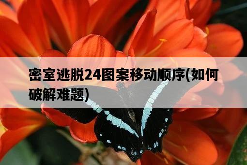 密室逃脫24圖案移動順序，如何破解難題-圖1