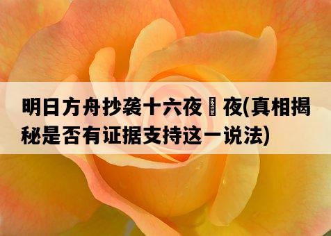 明日方舟抄襲十六夜咲夜，真相揭秘是否有證據支持這一說法-圖1