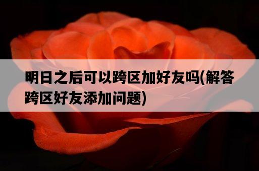 明日之后可以跨區加好友嗎，解答跨區好友添加問題-圖1