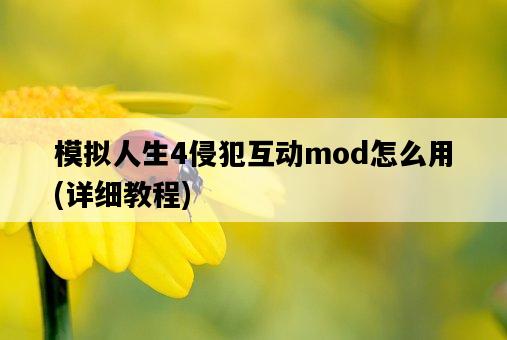 模擬人生4侵犯互動mod怎么用，詳細教程-圖1