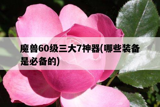 魔獸60級三大7神器，哪些裝備是必備的-圖1