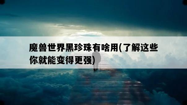 魔獸世界黑珍珠有啥用，了解這些你就能變得更強-圖1