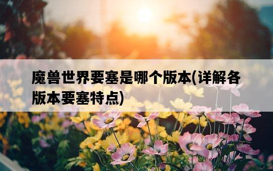 魔獸世界要塞是哪個版本，詳解各版本要塞特點-圖1